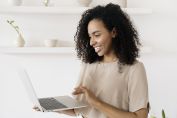 A Woman using a Laptop